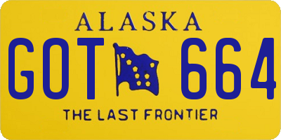 AK license plate GOT664