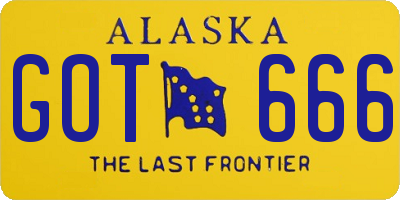 AK license plate GOT666