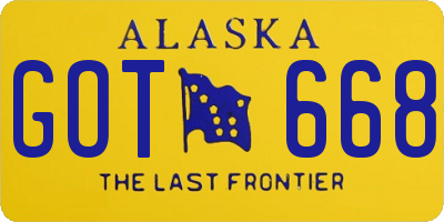 AK license plate GOT668