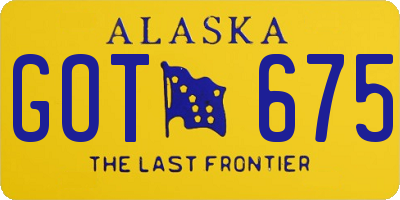 AK license plate GOT675