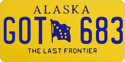 AK license plate GOT683