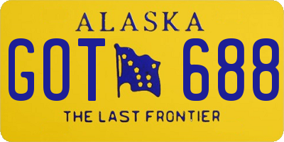 AK license plate GOT688