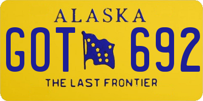 AK license plate GOT692