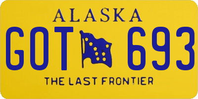 AK license plate GOT693