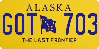 AK license plate GOT703