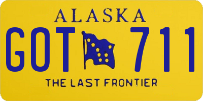 AK license plate GOT711