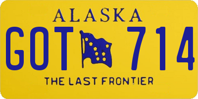AK license plate GOT714