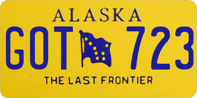 AK license plate GOT723