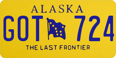 AK license plate GOT724
