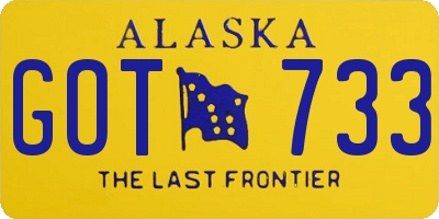 AK license plate GOT733