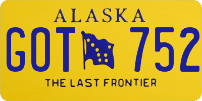 AK license plate GOT752