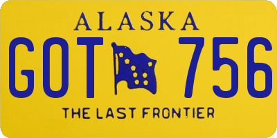 AK license plate GOT756