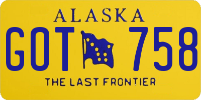 AK license plate GOT758