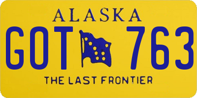 AK license plate GOT763