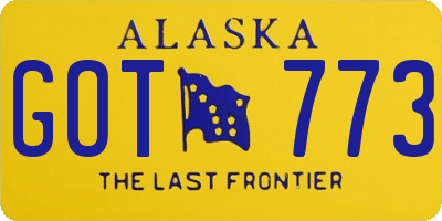 AK license plate GOT773