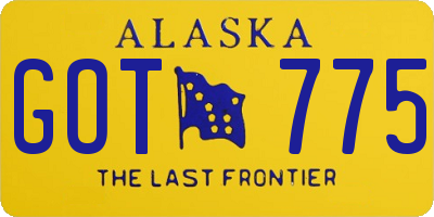 AK license plate GOT775