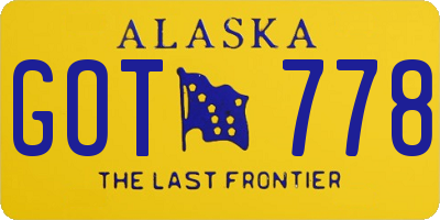 AK license plate GOT778