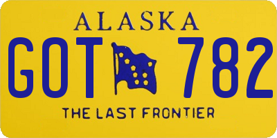 AK license plate GOT782