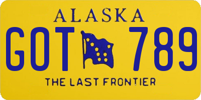 AK license plate GOT789