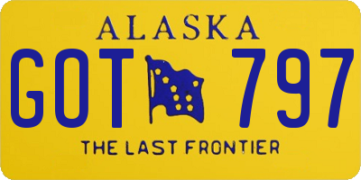 AK license plate GOT797