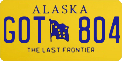 AK license plate GOT804