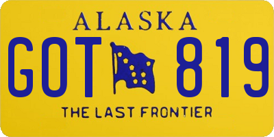 AK license plate GOT819