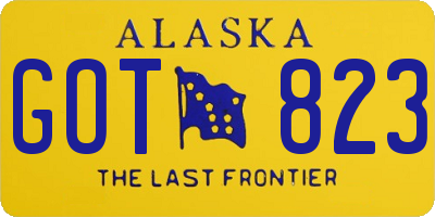 AK license plate GOT823