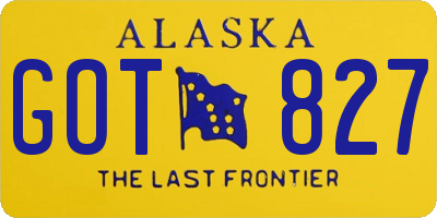 AK license plate GOT827