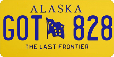 AK license plate GOT828