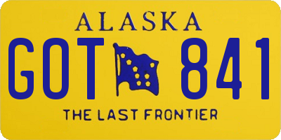 AK license plate GOT841
