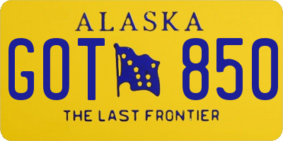 AK license plate GOT850
