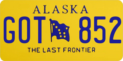 AK license plate GOT852