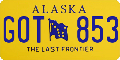 AK license plate GOT853