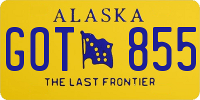AK license plate GOT855