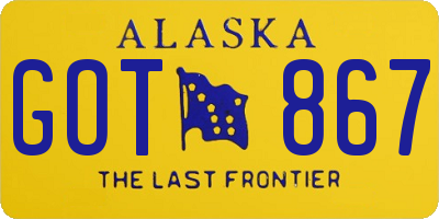 AK license plate GOT867