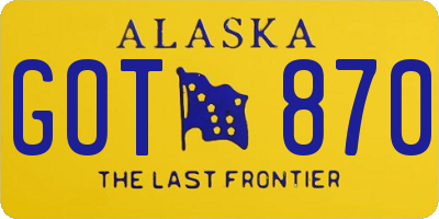 AK license plate GOT870
