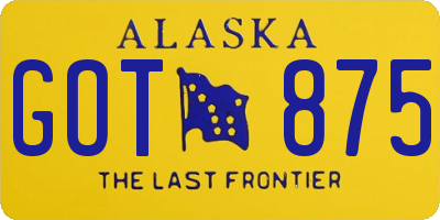 AK license plate GOT875