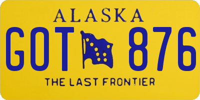 AK license plate GOT876