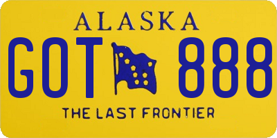 AK license plate GOT888