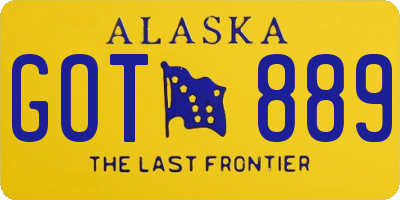 AK license plate GOT889