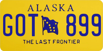 AK license plate GOT899