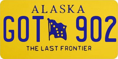 AK license plate GOT902