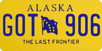 AK license plate GOT906