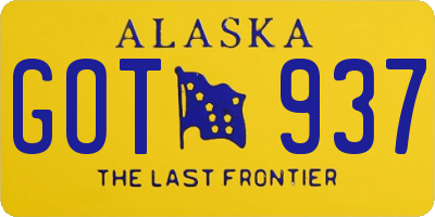 AK license plate GOT937