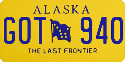 AK license plate GOT940