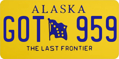 AK license plate GOT959