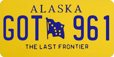 AK license plate GOT961