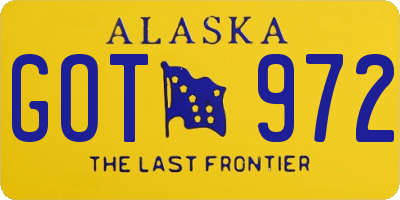 AK license plate GOT972