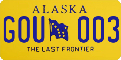 AK license plate GOU003