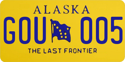 AK license plate GOU005